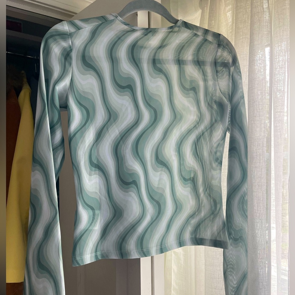 Miaou - Green and white mesh top